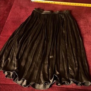 Double D Ranch Brown Pleated Long Skirt 100%Silk